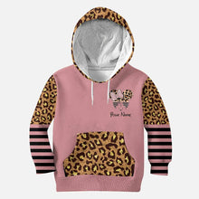 Load image into Gallery viewer, Personalized Pink Leopard Hoodie &amp; Leggings Set for Kids
