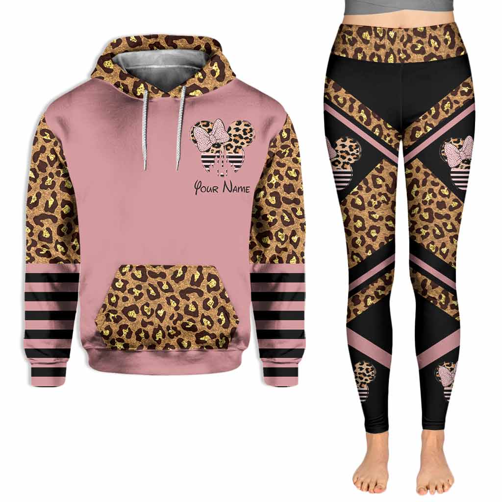 Personalized Pink Leopard Hoodie & Leggings Set for Kids