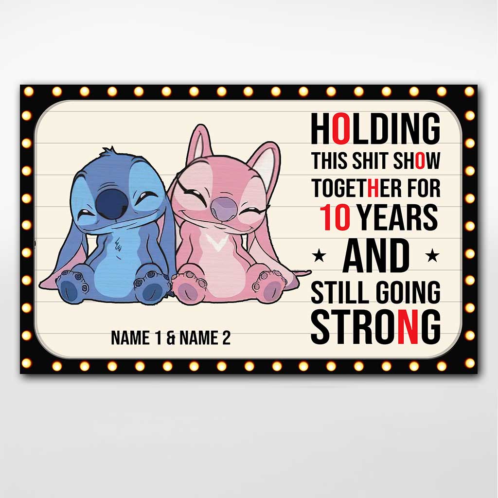 Personalized Couple Ohana Poster Custom Names 10 Years Gift