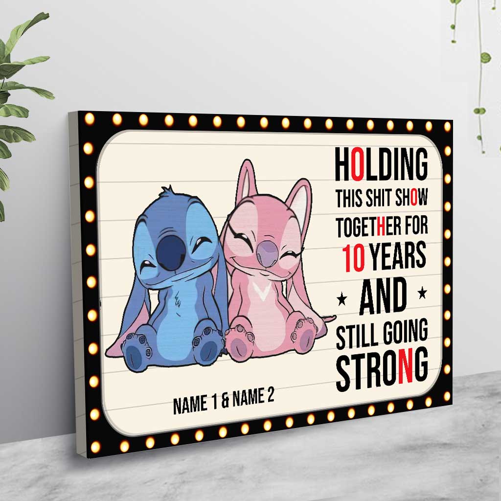 Personalized Couple Ohana Poster Custom Names 10 Years Gift