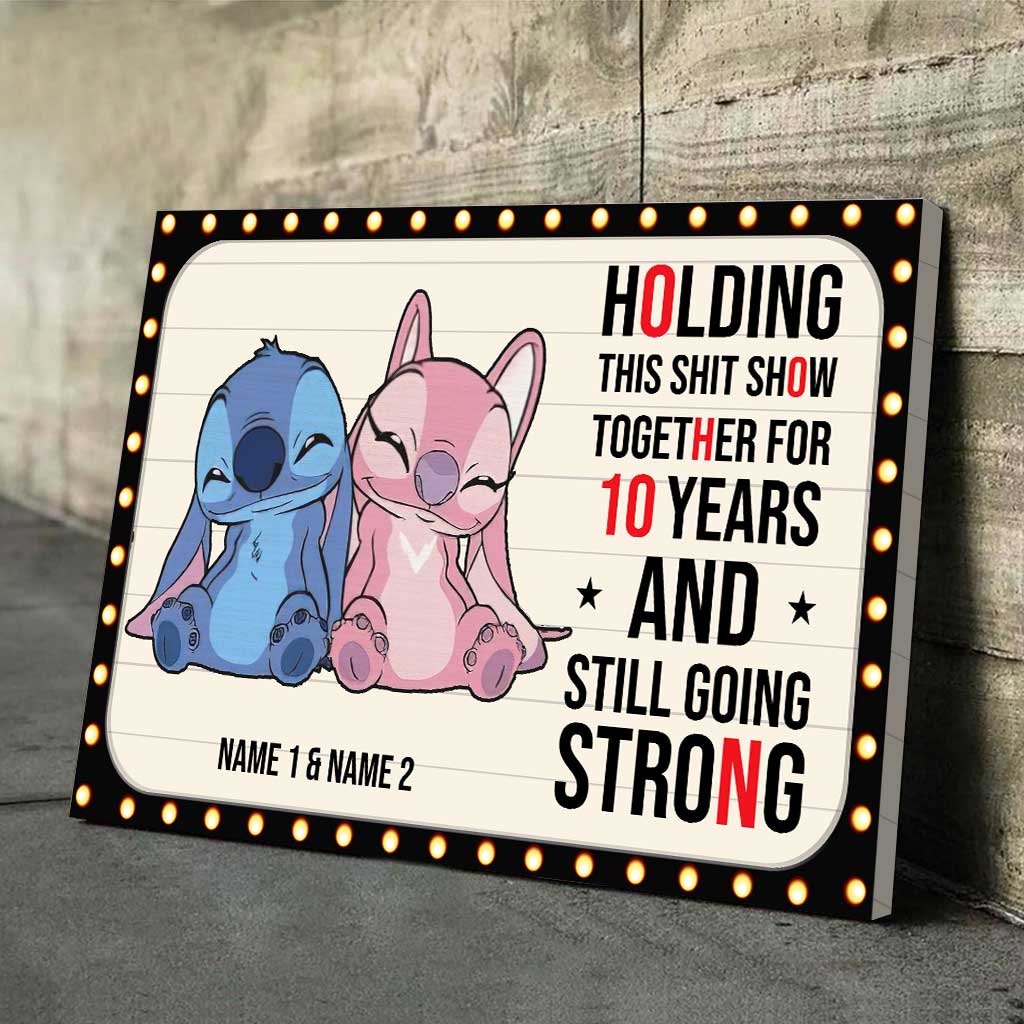 Personalized Couple Ohana Poster Custom Names 10 Years Gift