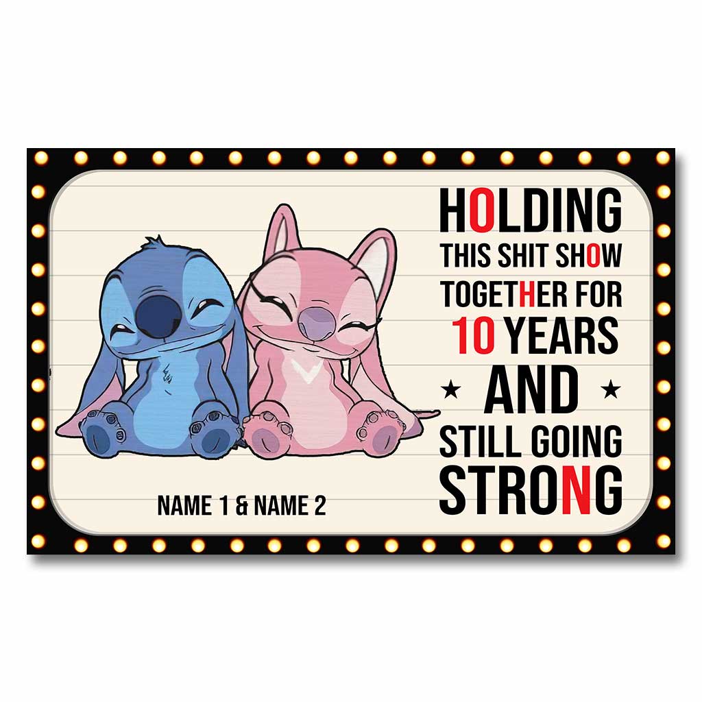 Personalized Couple Ohana Poster Custom Names 10 Years Gift