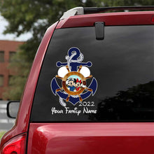 Load image into Gallery viewer, Personalized Cruising Decal with Family Name Anchor Design
