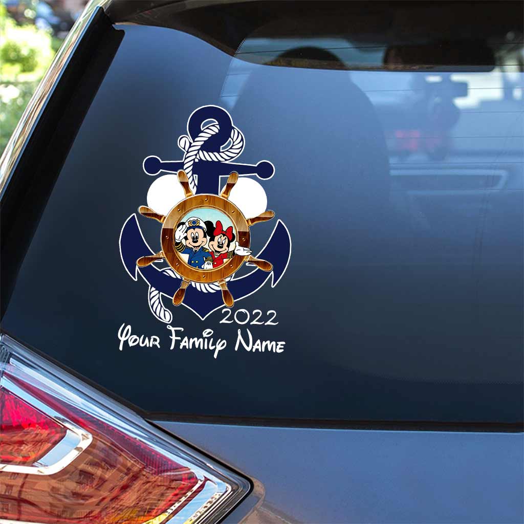 Personalized Cruising Decal with Family Name Anchor Design