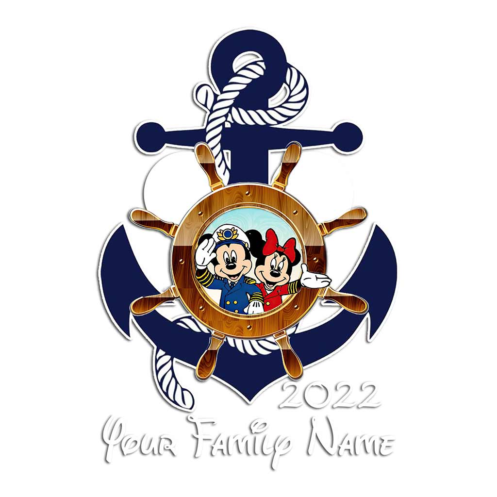 Personalized Cruising Decal with Family Name Anchor Design