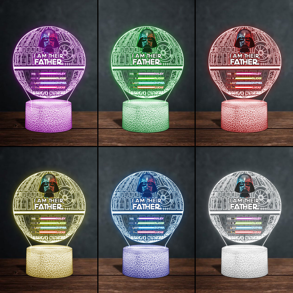 Personalized Star Wars Themed Acrylic Light Plaque Gift for Dad