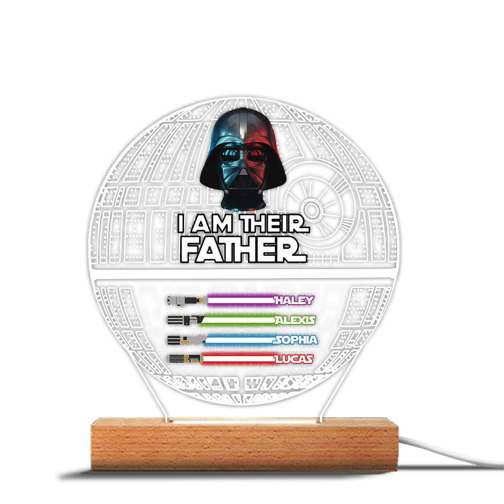 Personalized Star Wars Themed Acrylic Light Plaque Gift for Dad