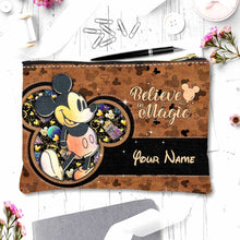 Load image into Gallery viewer, Personalized Mouse Pouch with Leather Pattern Print Gift for Girls
