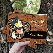 Load image into Gallery viewer, Personalized Mouse Pouch with Leather Pattern Print Gift for Girls

