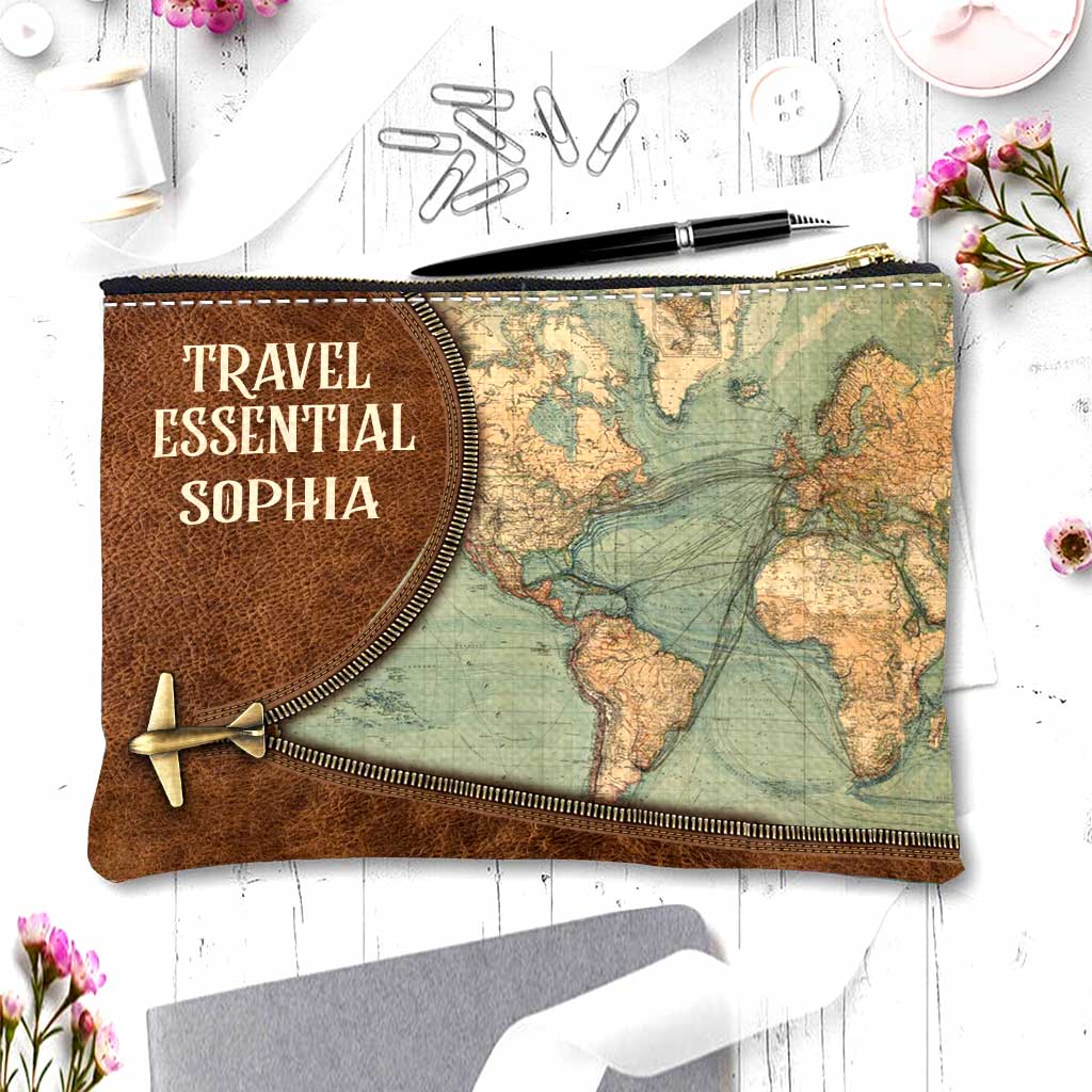Personalized Travel Pouch with Name Eco-Friendly Design Gift for Her