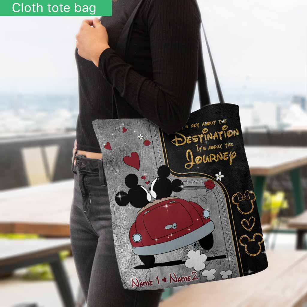 Personalized Mouse Tote Bag Custom Names Travel Gift for Couple