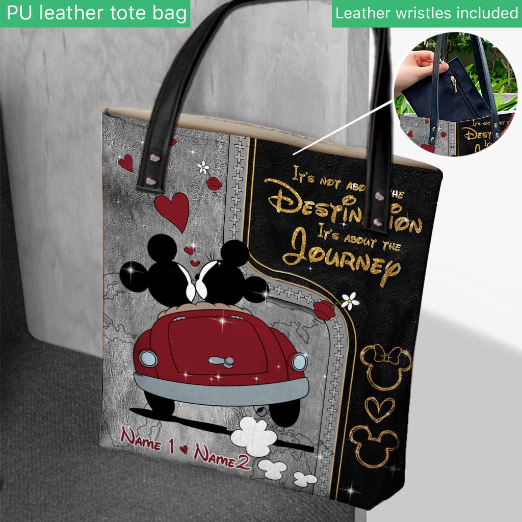 Personalized Mouse Tote Bag Custom Names Travel Gift for Couple