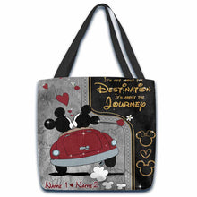 Load image into Gallery viewer, Personalized Mouse Tote Bag Custom Names Travel Gift for Couple
