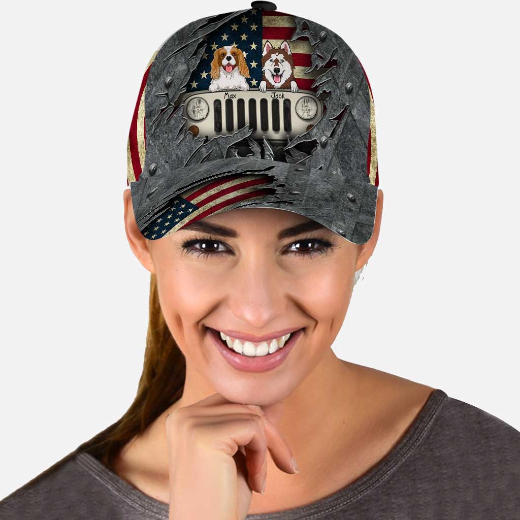 Personalized Classic Cap with Dog Print Custom Name Gift for Pet Lovers