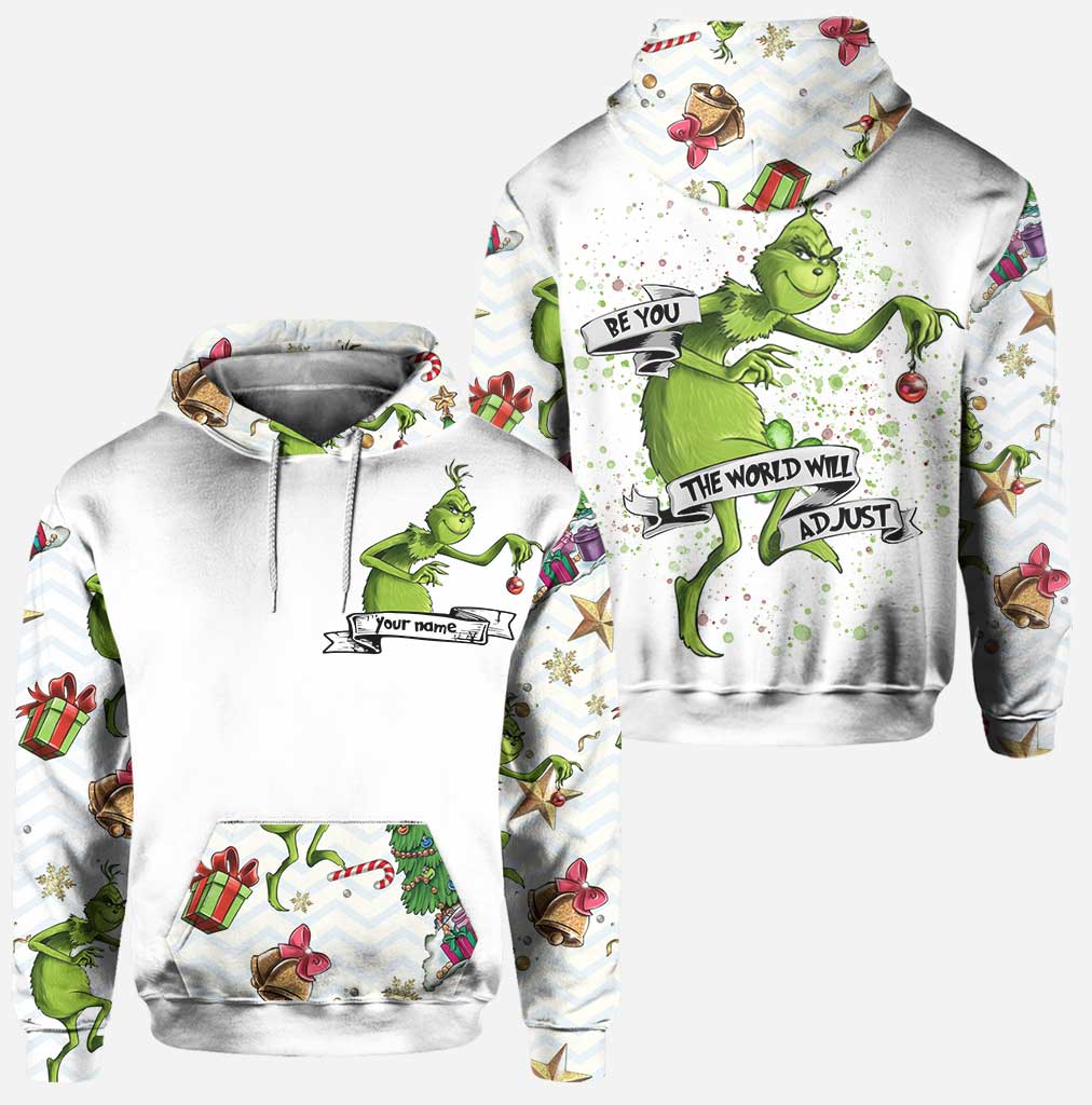 Personalized Christmas Hoodie and Leggings with Grinch Design