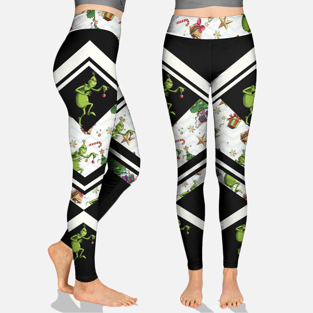 Personalized Christmas Hoodie and Leggings with Grinch Design
