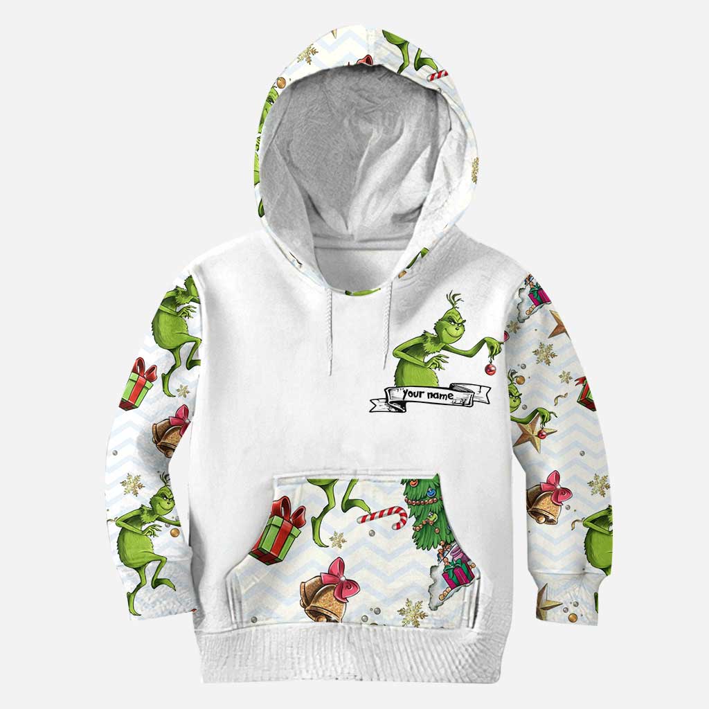 Personalized Christmas Hoodie and Leggings with Grinch Design