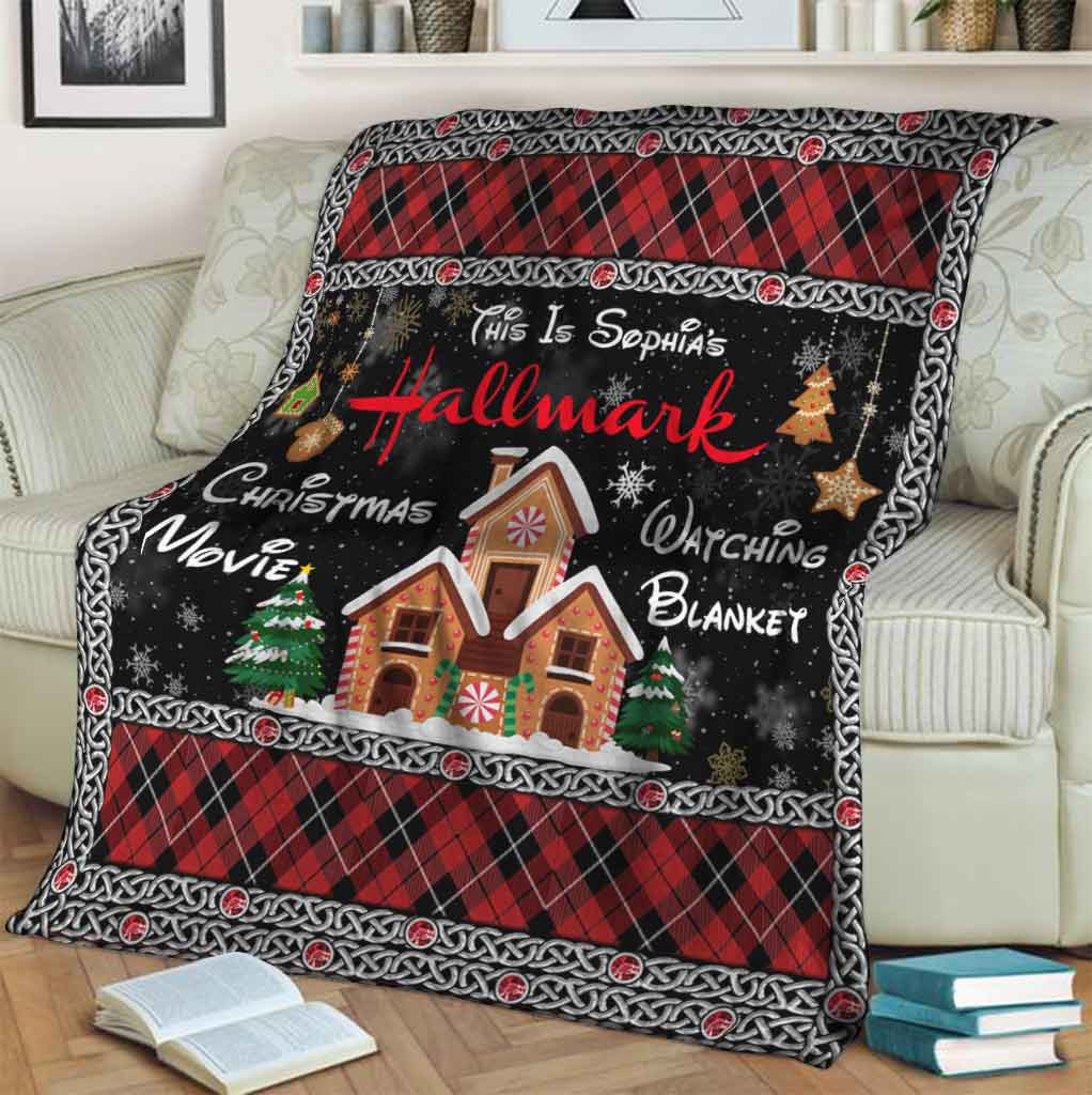 Personalized Christmas Movie Watching Blanket Custom Name Gift