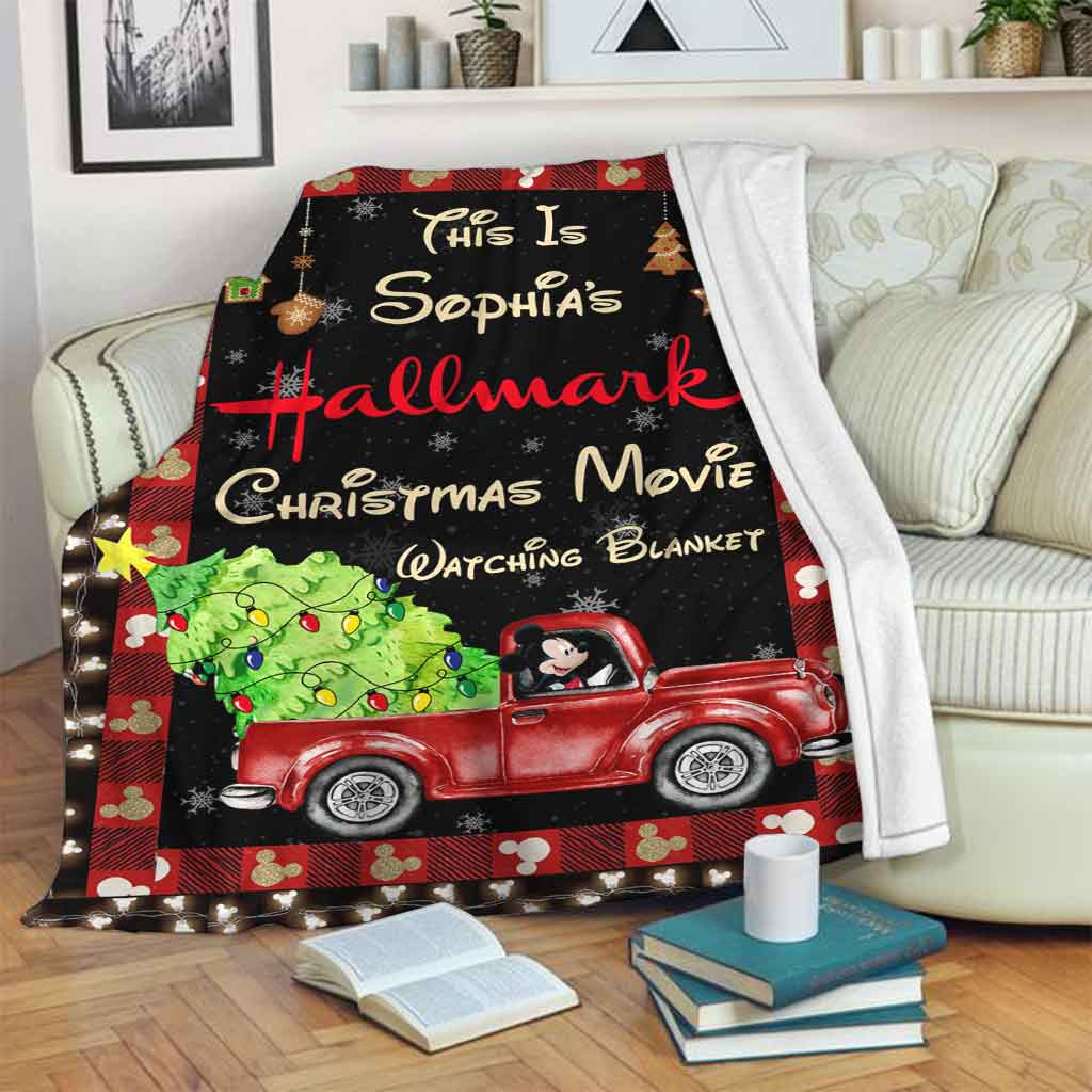 Personalized Christmas Movie Watching Blanket Gift for Mom