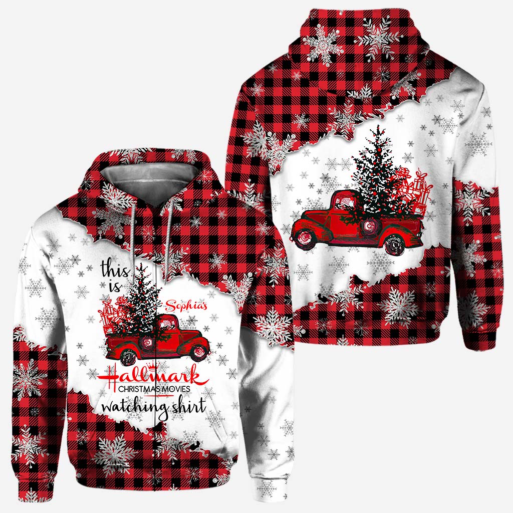 Personalized Christmas All Over Hoodie Custom Name Gift for Family