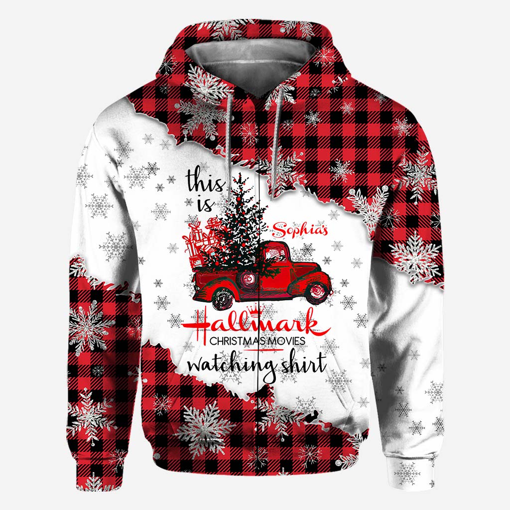 Personalized Christmas All Over Hoodie Custom Name Gift for Family