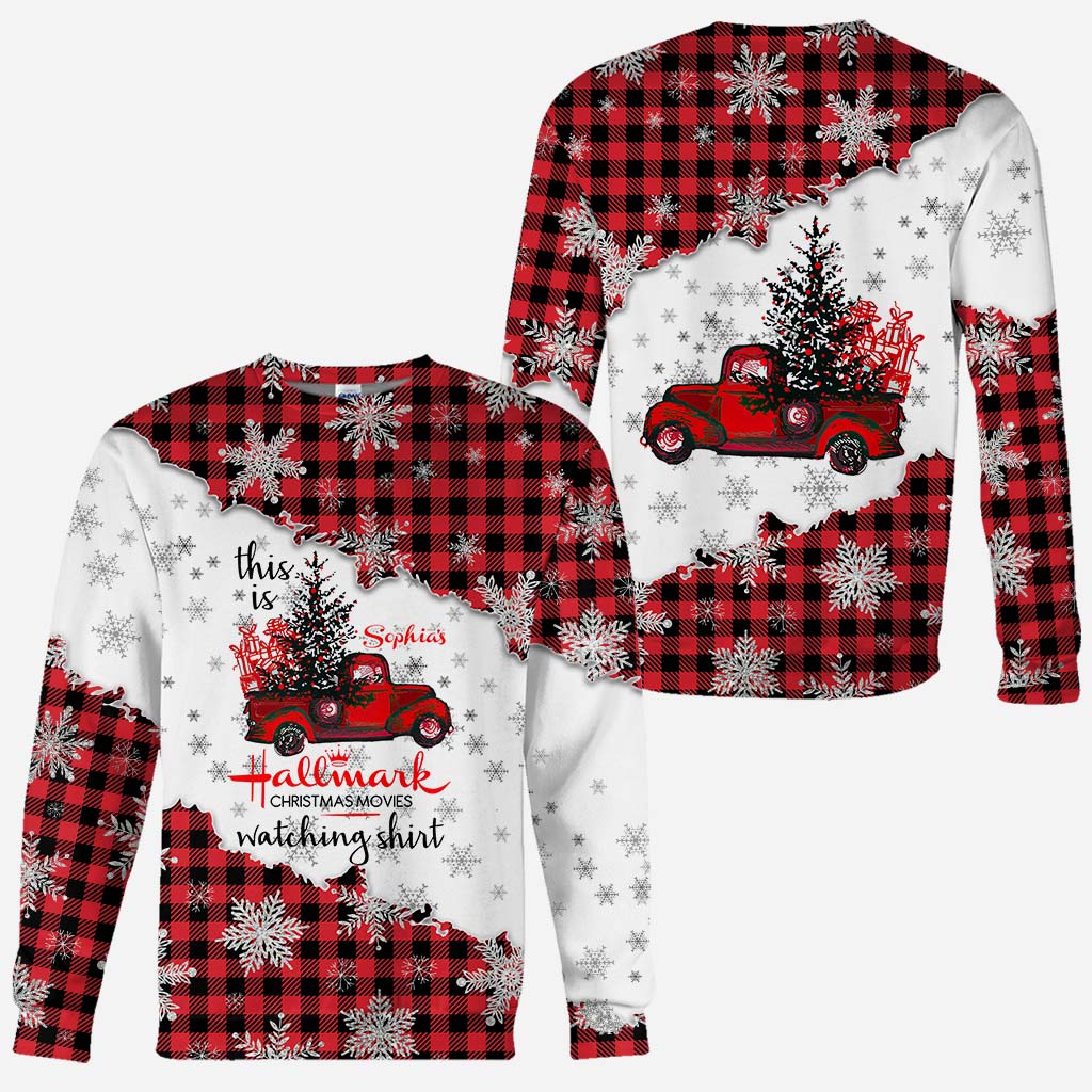 Personalized Christmas All Over Hoodie Custom Name Gift for Family