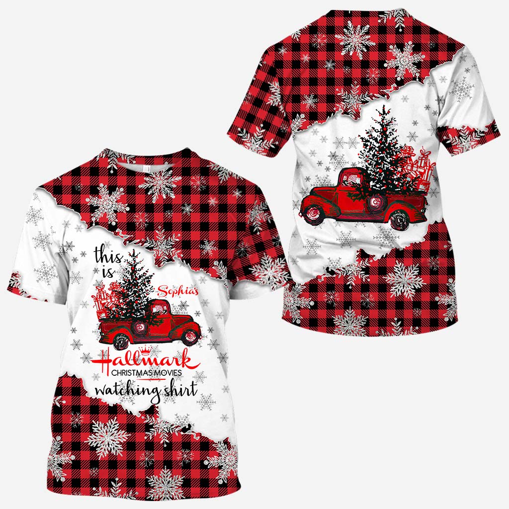 Personalized Christmas All Over Hoodie Custom Name Gift for Family