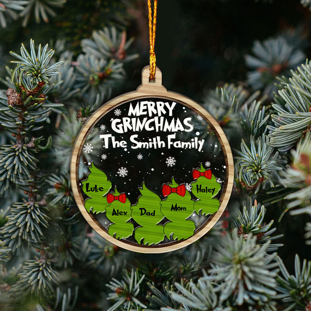 Personalized Grinch Family Ornament Custom Names Christmas Gift