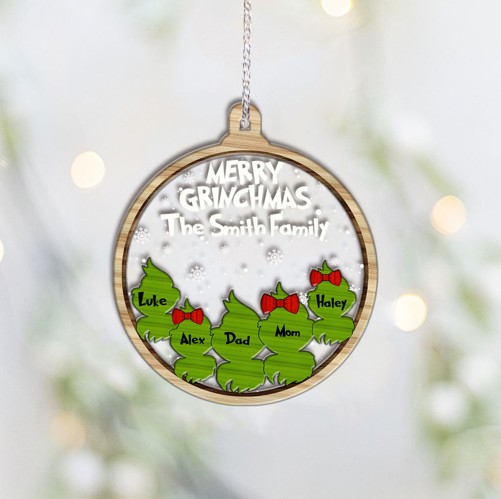 Personalized Grinch Family Ornament Custom Names Christmas Gift