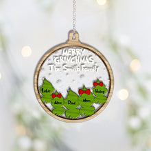 Load image into Gallery viewer, Personalized Grinch Family Ornament Custom Names Christmas Gift
