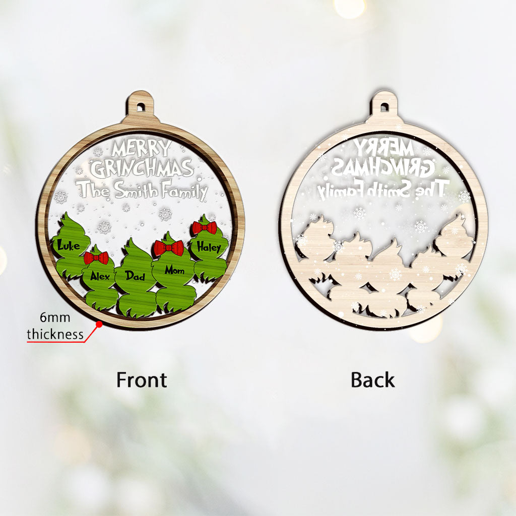 Personalized Grinch Family Ornament Custom Names Christmas Gift