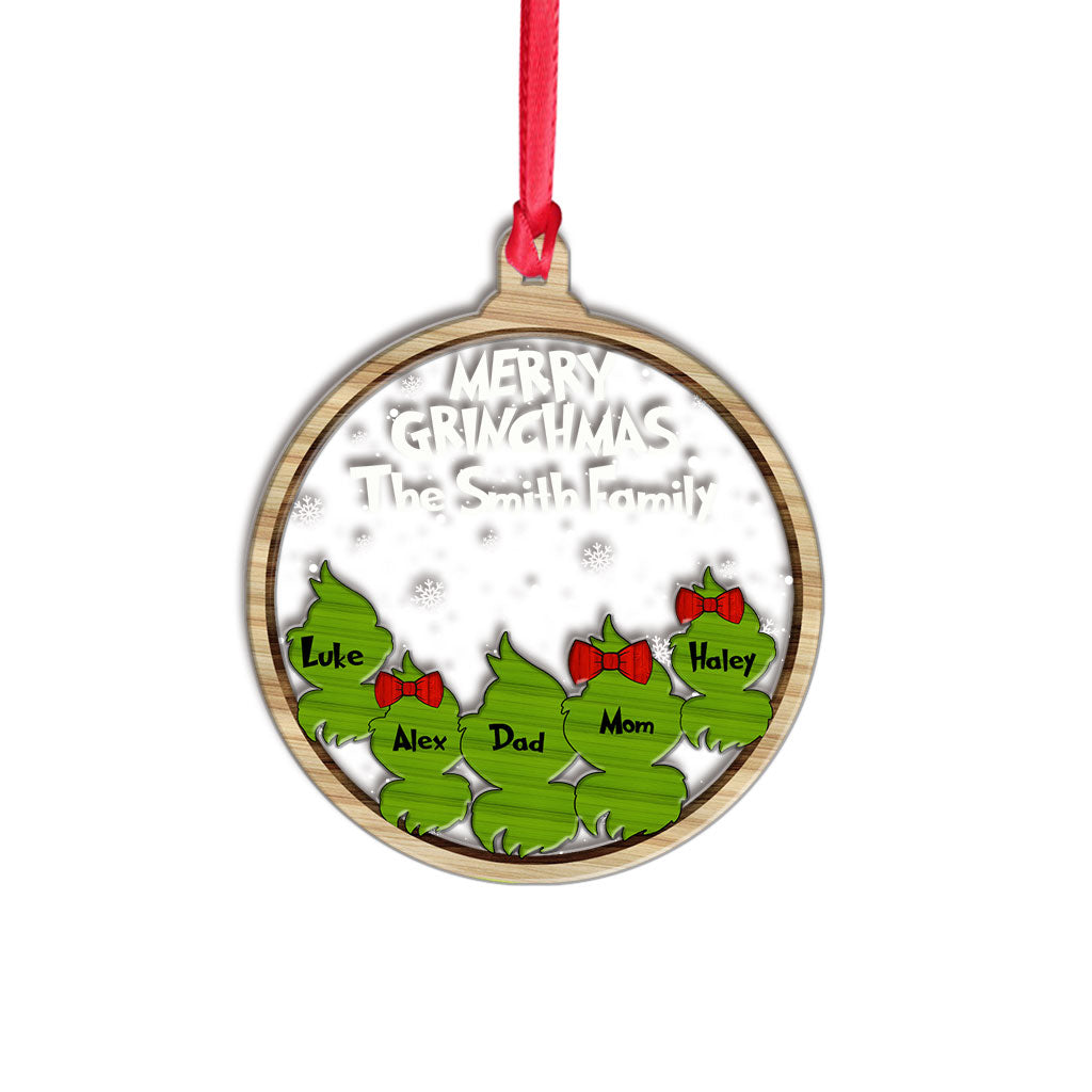 Personalized Grinch Family Ornament Custom Names Christmas Gift