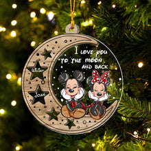 Load image into Gallery viewer, Personalized Moon and Stars Ornament Custom Names Gift for Christmas

