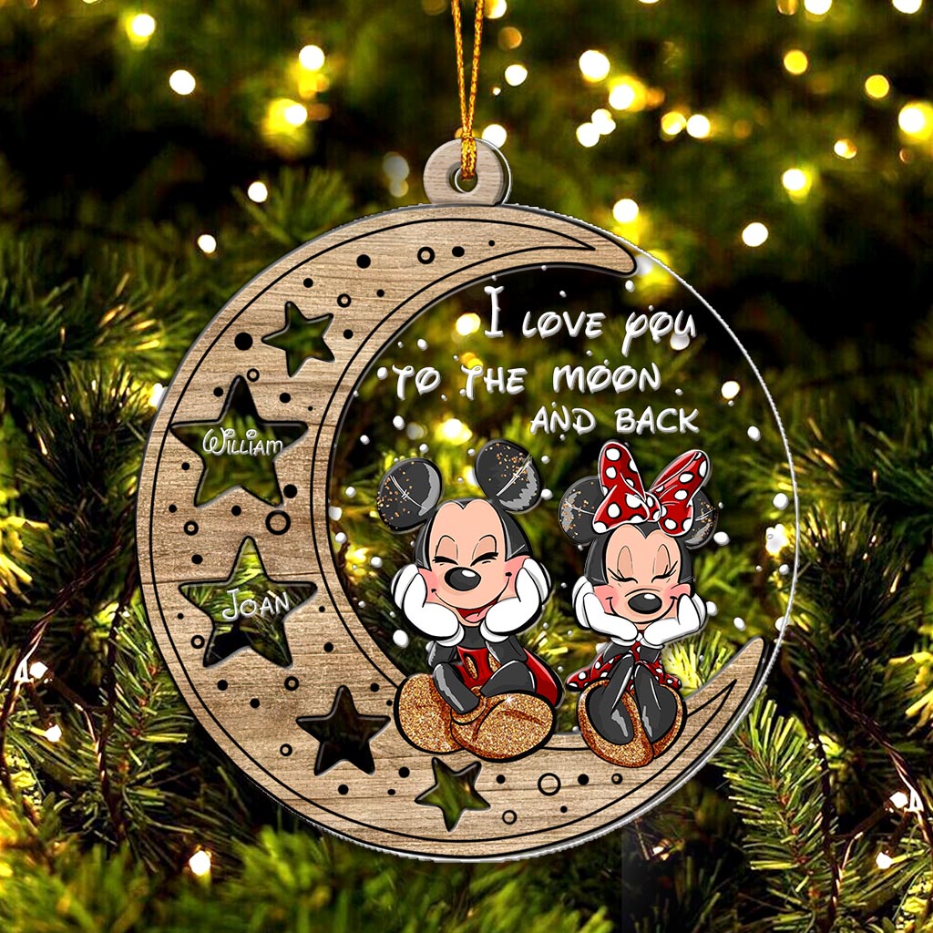 Personalized Moon and Stars Ornament Custom Names Gift for Christmas
