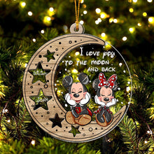 Load image into Gallery viewer, Personalized Moon and Stars Ornament Custom Names Gift for Christmas
