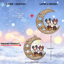 Load image into Gallery viewer, Personalized Moon and Stars Ornament Custom Names Gift for Christmas
