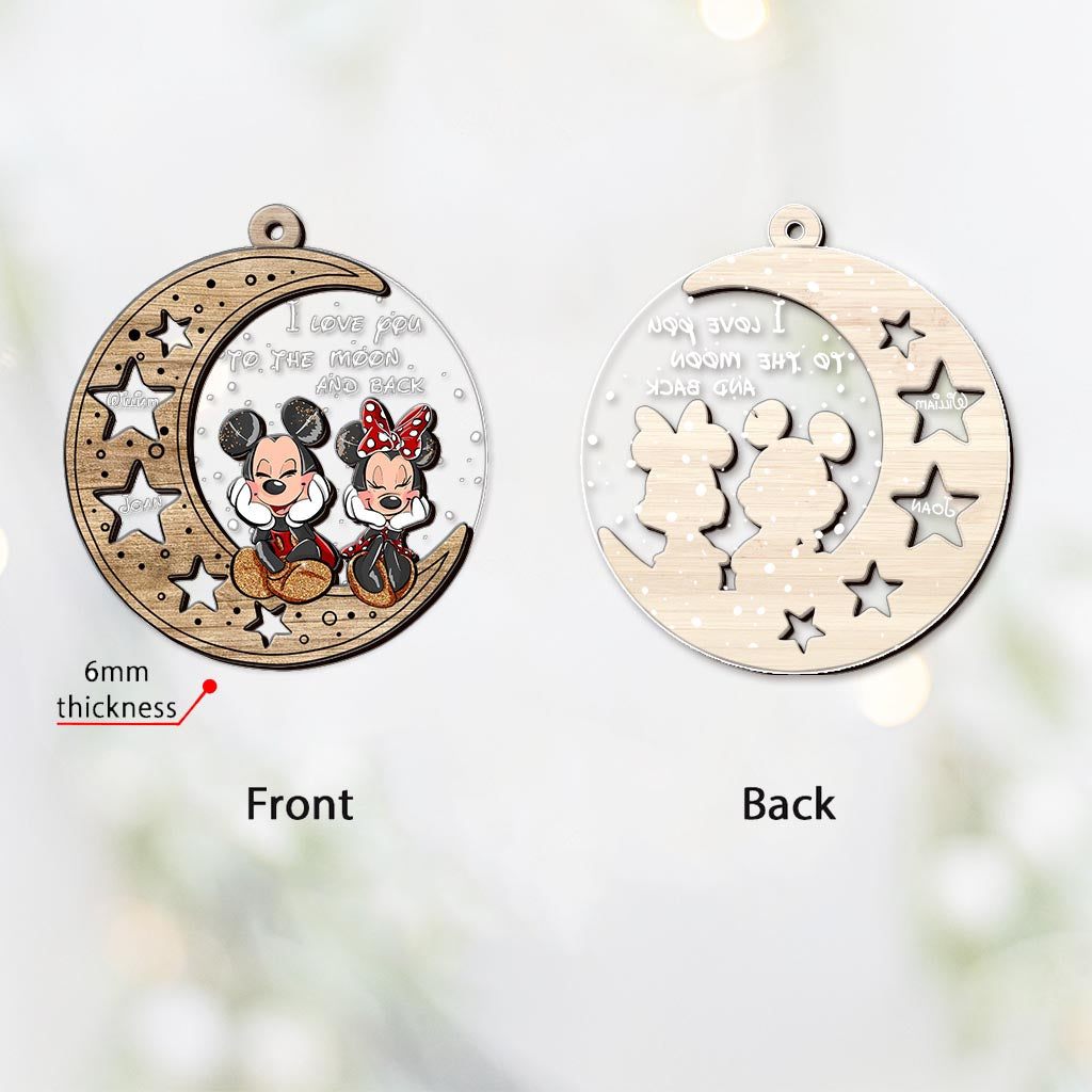 Personalized Moon and Stars Ornament Custom Names Gift for Christmas