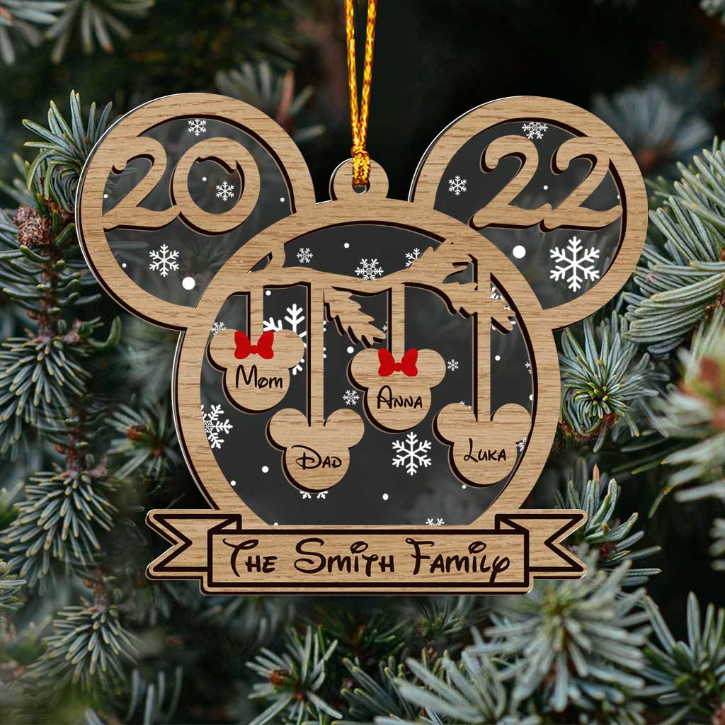 Personalized Family Christmas Mouse Ornament Custom Name 2022 Gift