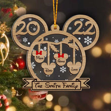 Load image into Gallery viewer, Personalized Family Christmas Mouse Ornament Custom Name 2022 Gift
