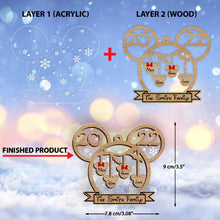 Load image into Gallery viewer, Personalized Family Christmas Mouse Ornament Custom Name 2022 Gift
