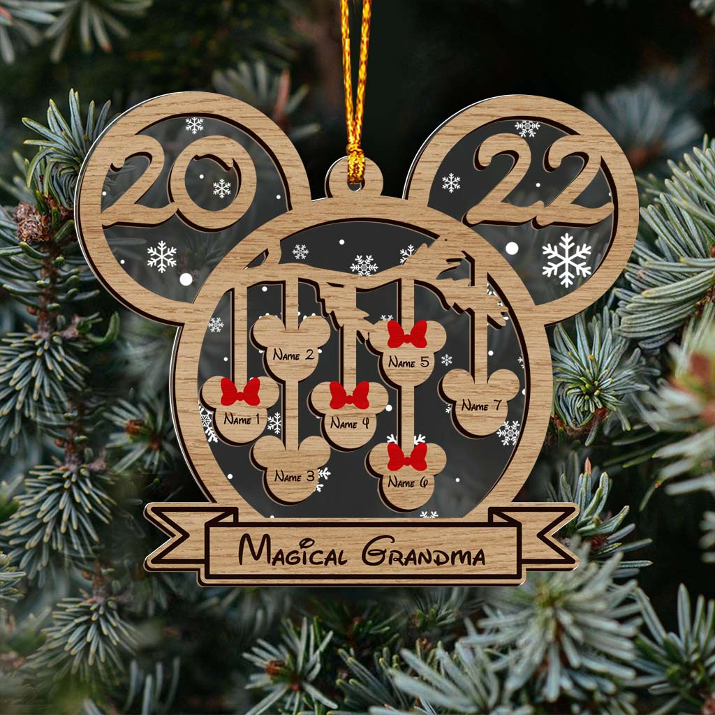 Personalized Christmas Layers Mix Ornament for Grandma - Custom Name Decoration