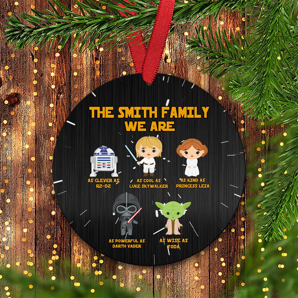 Personalized Christmas Round Aluminium Ornament For Family Gift