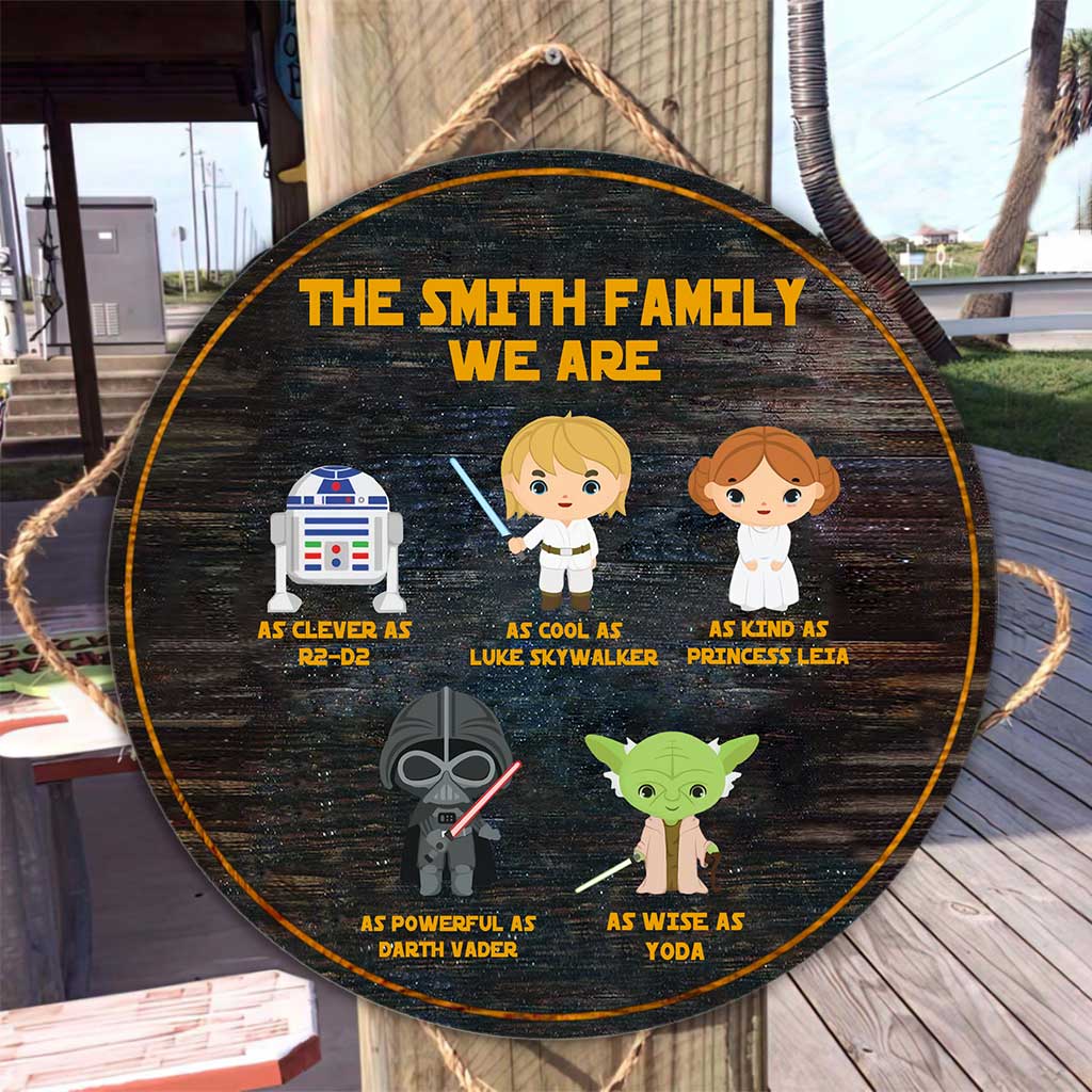 Personalized Round Wood Sign Family Decor Custom Name Gift