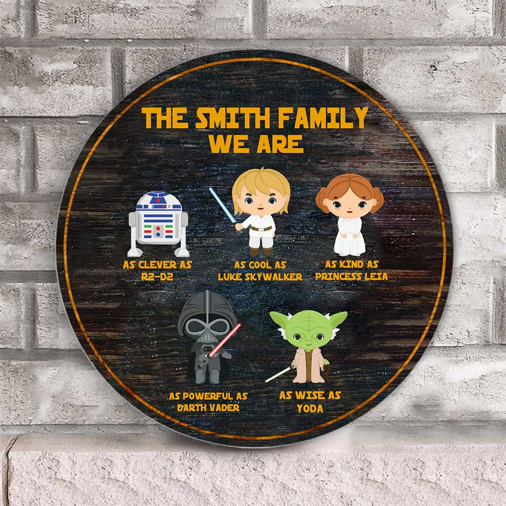 Personalized Round Wood Sign Family Decor Custom Name Gift
