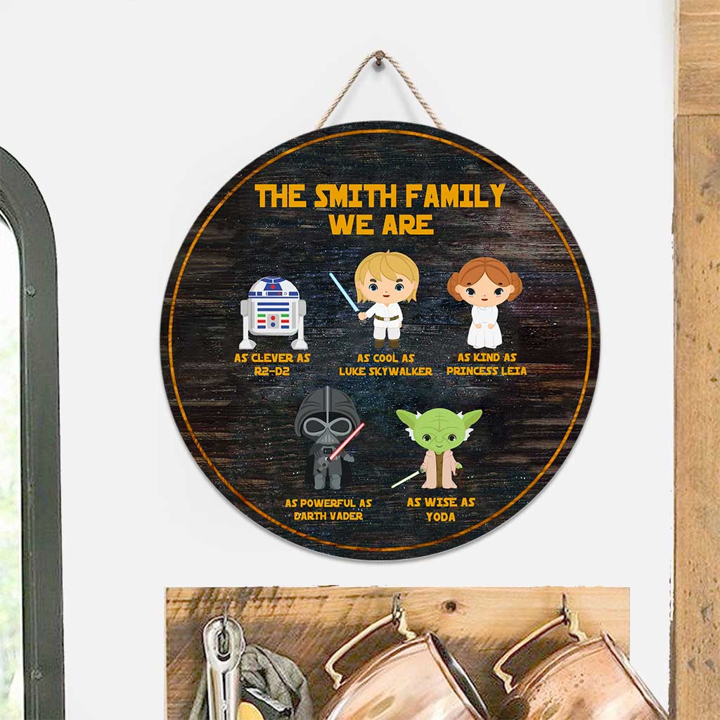 Personalized Round Wood Sign Family Decor Custom Name Gift