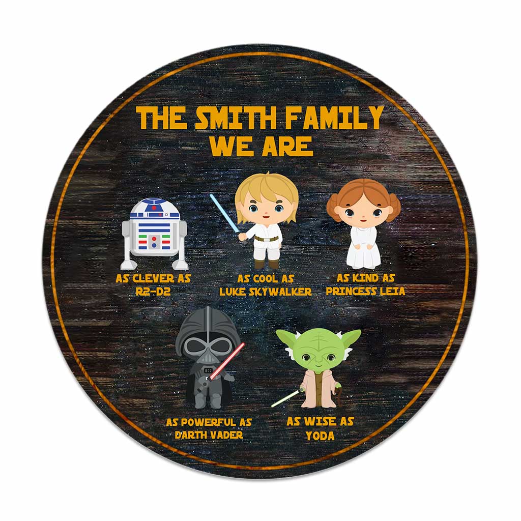 Personalized Round Wood Sign Family Decor Custom Name Gift