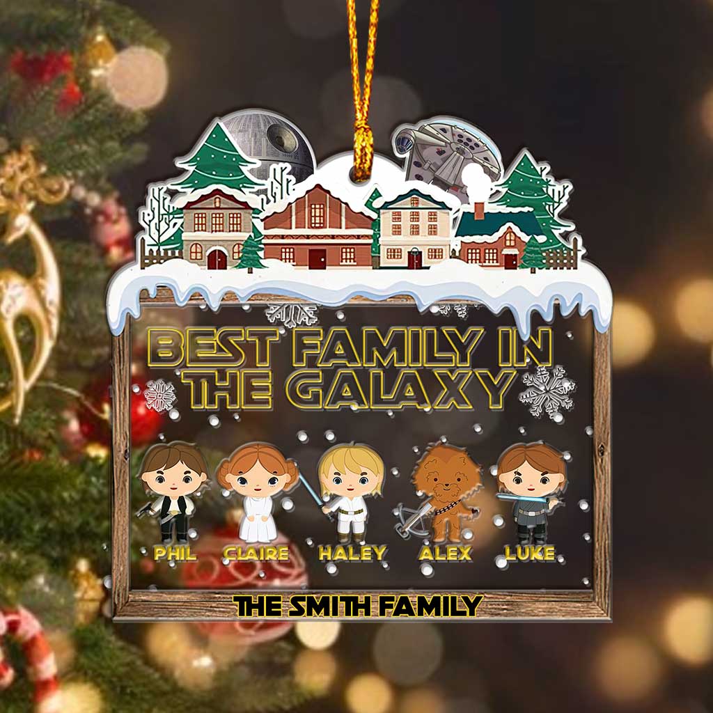 Personalized Christmas Ornament Best Family in the Galaxy Gift