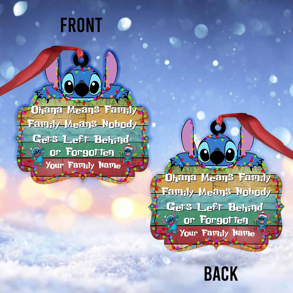 Personalized Ohana Means Family Christmas Ornament Custom Gift