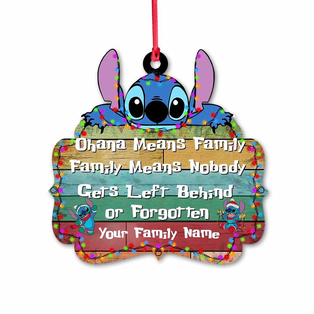 Personalized Ohana Means Family Christmas Ornament Custom Gift
