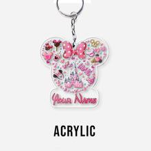 Load image into Gallery viewer, Personalized Christmas Mouse Keychain Custom Name Gift
